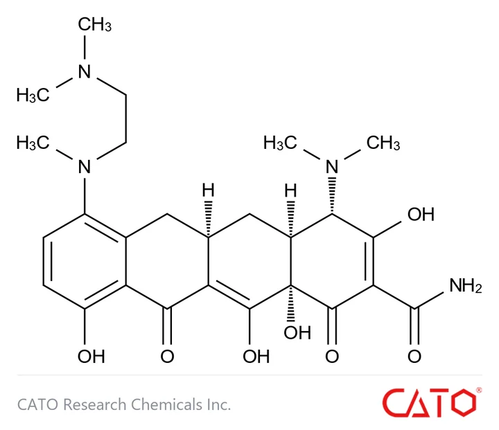 Chemical structure of (5aR)-7-Desdimethylamino-7-((2-(dimethylamino)ethyl)(methyl))amino)-Minocycline
