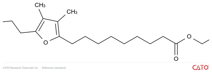 Chemical structure of ethyl 9-(3,4-dimethyl-5-propylfuran-2-yl)nonanoate