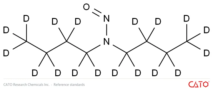 Chemical structure of N-Nitroso-Di-n-Butylamine-d18