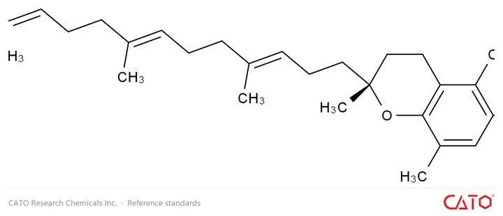 Chemical structure of D-beta-Tocotrienol