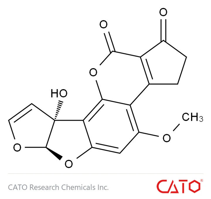 Chemical structure of Aflatoxin M1