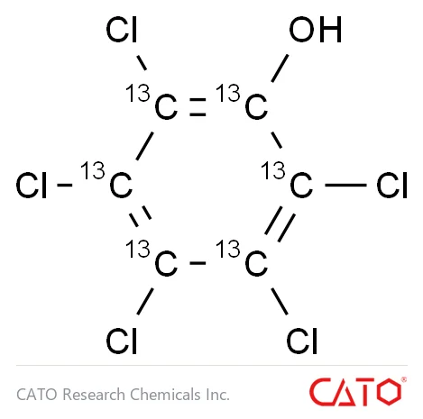 Chemical structure of Pentachlorophenol-13C6